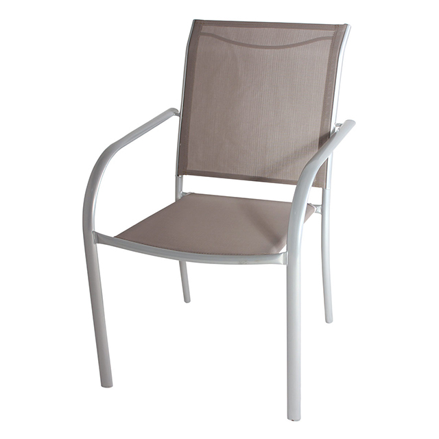 7PCS Outdoor Sling Stack Chair and Glass Table Dining Set