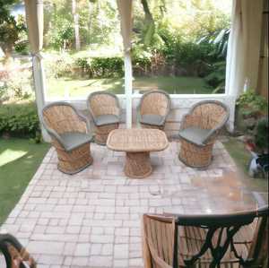 ชุดโซฟาหวาย4ตัวพร้อมโต๊ะชุดโซฟาโรงแรมเฟอร์นิเจอร์ห้องรับแขกสไตล์โมเดิร์นหรูหราทันสมัย - Product Image 6