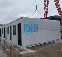 Conteneur mobile auto-pliant de 20 pieds, maison préfabriquée, deux chambres, un salon, garantie 1 an, préfabriqué