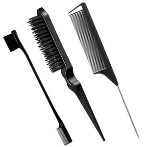 Pour <span class=keywords><strong>Amazon</strong></span> YQ-059 coiffure trois pièces ensemble <span class=keywords><strong>brosse</strong></span> à sourcils à Double tête <span class=keywords><strong>cheveux</strong></span> <span class=keywords><strong>bouclés</strong></span> peigne de soirée peigne à queue pointue en plastique - Product Image 6