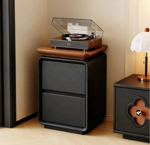 Mesita de Noche Moderna Minimalista de Madera Maciza, Estilo Crema de Lujo, Gabinete de Almacenamiento para Dormitorio - Product Image 4