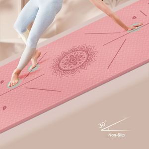 Tapis de yoga personnalisé en TPE antidérapant et écologique avec logo imprimé pour femmes - Product Image 3