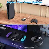 Prise de courant encastrée ronde EU avec port USB / Multiprise de bureau dissimulée avec 2 prises Schuko intégrées pour le bureau