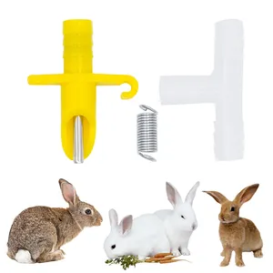 Mesin air minum hewan pengerat otomatis, alat minum puting kelinci plastik untuk Kelinci