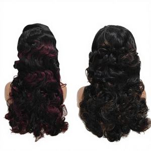 Letsfly Promotion 100$ Perruques Lace Frontal 13x4 Densité 300% 22 pouces Bouclées Souples et Volumineuses 1B4 #   1B99j #   Cheveux vierges 100% humains - Product Image 1