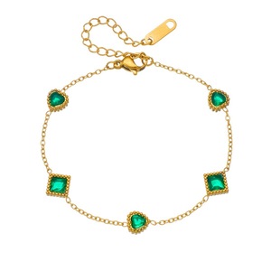 Fashion Charm Bracelet Geometric Square Heart Shape Zinc Alloy Bezel Setting Jewelry Accessory - Product Image 5