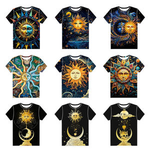 Venta al por mayor poliéster 100% algodón tallas grandes mujeres 3D estampado camiseta personalizada 3D gráfico impresión digital camisetas hombres - Product Image 3