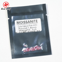 Moissanite de laboratoire en vrac Redleaf, taille petite 1-2,9 mm, pierre de diamant moissanite ronde taille brillant bleu-vert
