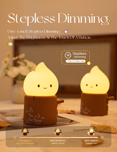 ไฟ LED ไร้เปลวไฟแบบทันสมัยน่ารักชาร์จไฟได้5V สีขาวโปรเจคเตอร์ไฟกลางคืนไฟฉาย ABS ตกแต่งบ้านสีขาวอบอุ่น - Product Image 5