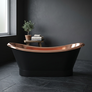 Baignoires en cuivre de beauté intemporelle, faites à la main, en cuivre pur, doubles, autoportantes, avec design à pieds de griffe - Artisanat indien - Product Image 3