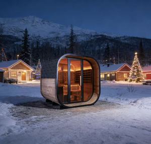 Sauna Cuadrada de Diseño Moderno con Infrarrojos Lejanos para 3-4 Personas, para una Comodidad Pura y un Oasis en el Patio Trasero, Sauna Cuadrada de Madera Sólida - Product Image 1