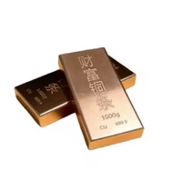 Barra de Cobre de Inversión 1000g 999.9% Puro Cu Sólido Forma Cuadrada Sin Aleación