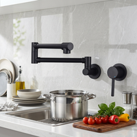 Robinet de cuisine en laiton noir mat de haute qualité, fabriqué en Chine, avec douchette extractible réglable