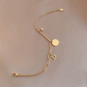 Pulseras Populares de Acero Inoxidable con Cadena de Eslabones y Colgante de Disco - Product Image 5