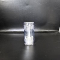 Flacon transparent de 30 ml avec bouchon à vis, pour déodorant en stick, impression sérigraphique personnalisée, couleur blanche