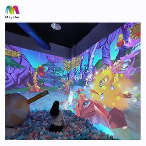 3D Immersive חדר הולוגרפי כל-ב-אחד אינטראקטיבי מציאות מוגברת קיר/רצפה הקרנה משחק