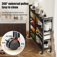 Vierlaags metalen keukenopbergrek staande kast plank organizer groente fruitmand schaalhouder voor thuis voorraadkast