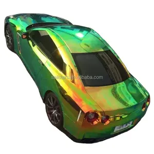 高级彩虹铬乙烯基薄膜箔泡沫免费汽车贴花