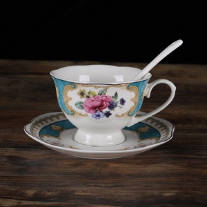 Juego <span class=keywords><strong>de</strong></span> <span class=keywords><strong>Café</strong></span> y Té <span class=keywords><strong>de</strong></span> Porcelana <span class=keywords><strong>de</strong></span> Alta Calidad, Ecológico, Estilo Vintage, Diseño Etíope y Turco, Marca Hausweet, 21 Piezas - Product Image 5