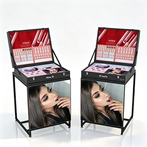 Detachable Floor Display <b>Stand</b> Combined Flip Top Lockable Cosmetic Demo Box for Retail Store Trade Show - Product Image 1