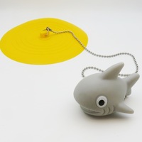 Filtre à cheveux pour drain de salle de bain, couvercle anti-cheveux pour toilettes, bouchon de lavabo, autocollant de drain de sol motif requin, moderne et minimaliste