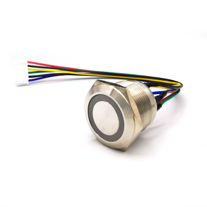ケーブルワイヤコネクタカスタムWS2812 RGB Led 22mm防水金属リング押しボタンスイッチ - Product Image 1