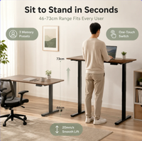 Bureau électrique assis-debout 120x60cm avec contrôleur numérique et 3 préréglages de mémoire pour bureau à domicile