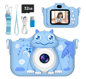 3-12 yaşında erkek kız Mini karikatür Cartoon dijital şarj edilebilir Video kamera 2.0 inç IPS ekran 32GB güzel çocuklar kamera - Product Image 1