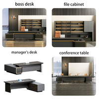 Bureau de direction modulaire de luxe en forme de L, mobilier de bureau robuste pour cadre supérieur