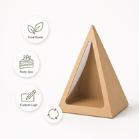 Boîte à gâteau pyramide en carton kraft personnalisée avec logo, qualité alimentaire, avec fenêtre transparente pour pâtisserie et cadeaux de fête