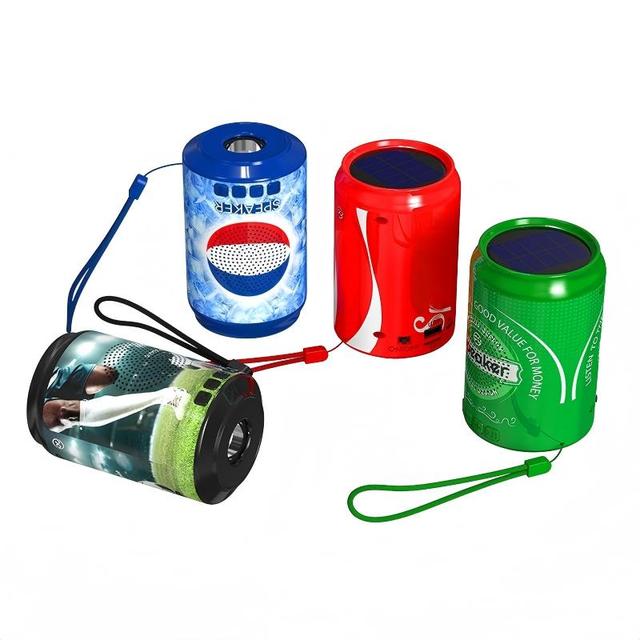 Creative Gift Idea Classic Eco-Friendly Solar Charging 5W 1200mAh Battery Plastic+Cloth Torch Outdoor Bluetooth Can Speaker