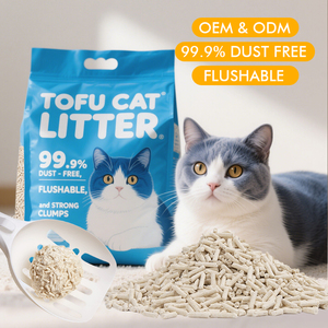 Litière pour chat de tofu de soja de qualité supérieure à haute absorption sans poussière et facile à nettoyer pour les propriétaires d'animaux de compagnie Litière pour chat de tofu - Product Image 1