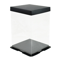 Boîte cadeau carrée transparente en PET/PVC de qualité alimentaire pour gâteaux et fleurs avec vernissage