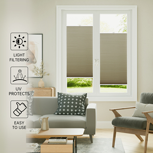 SAMADHI Stores plissés sans fil en nid d'abeille pour fenêtres, protection UV, filtrant la lumière, pour patios et portes-fenêtres - Product Image 1