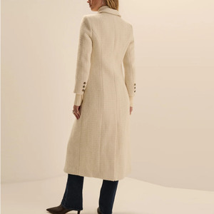 Manteau en mélange de laine pour femme, col rabattu, bouton unique, manches longues, chaud, couleur unie, hiver - Product Image 2