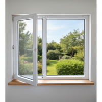 Ventana Abatible de PVC con Certificación SGS, Núcleo de Acero Inoxidable de Alto Rendimiento EN 14351-1, para Apartamentos, Dormitorios y Hogares