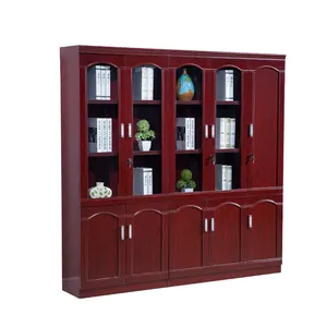 Wood Office Furniture Executive CEO Boss Manager Bookcase 2 Door File Cabinet 4 Drawer Wood Office Storage Cabinet