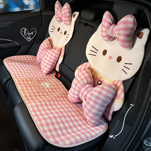 Coussin de siège de voiture en peluche pour chat, mignon, doux, antidérapant, pour quatre saisons, housse intérieure décorative, pièce unique - Product Image 4