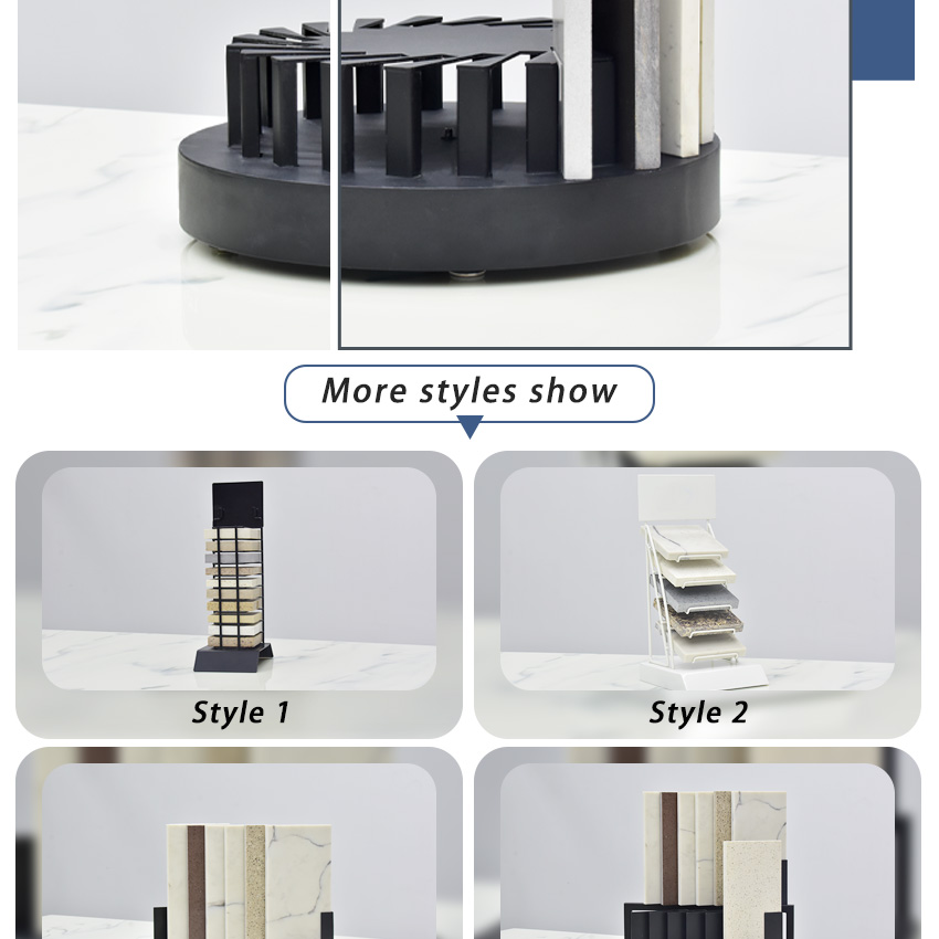 High Quality Table Rotary Round Tiles Showroom Display Stand Rack Showroom Stone Sample Display Stand Granite