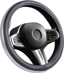 Housse de <span class=keywords><strong>volant</strong></span> de <span class=keywords><strong>voiture</strong></span> en cuir PVC multicolore, ajustement universel avec détails de fil contrasté - Product Image 4