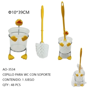 Scopino e spazzolino sanitario con desing anatra-10*39 cm-strumento di pulizia elegante e resistente - Product Image 1