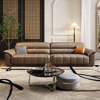 Ensembles de canapés pour salon, ensembles de canapés en cuir véritable, meubles de salon confortables, canapés modulaires modernes de luxe
