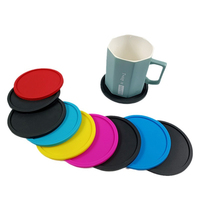 Tasse à café imperméable à l'eau à impression personnalisée, table, bol à thé en silicone, ensemble de tapis de dessous de verre