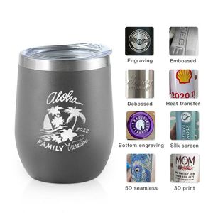 Vaso de Vino sin Tallo de Acero Inoxidable con Recubrimiento en Polvo de 12oz, Diseño USA Warehouse, Vasos de Vino y Café de Doble Pared con Aislamiento al Vacío - Product Image 5