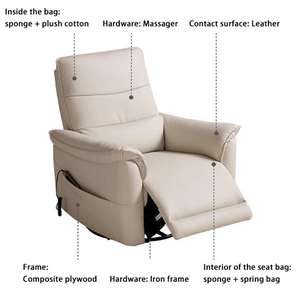 Fauteuil de massage électrique inclinable-Canapé de cinéma à domicile inclinable pour un salon relaxant et paresseux - Product Image 6