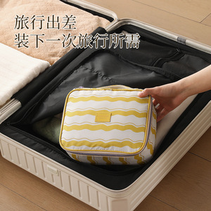 Toiletry <b>Bag</b> Rectangle Zipper Water Resistant For Cosmetics And Toiletries With Mesh Pocket Travel Size - Product Image 3