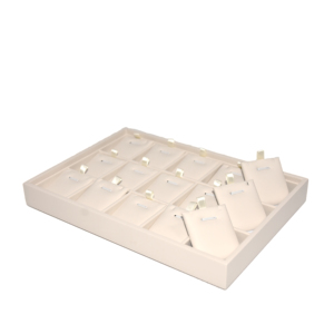 YADAO Giá Nhà Máy Bán Buôn Tùy Chỉnh Trắng Vòng Cổ Mặt Dây Chuyền Với Cửa Hàng Có Thể Xếp Chồng Lụa In Ấn Pu Da Đồ Trang Sức Hiển Thị Khay - Product Image 6