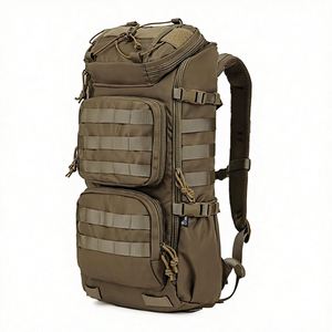 Sac à dos tactique en denim 28L avec système MOLLE, fermeture éclair, léger et durable pour la randonnée, l'alpinisme et les voyages - Product Image 1