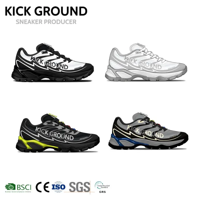 Kick Ground Brand Shoe produttore Sneakers Logo personalizzato Mesh Multi-Color Casual Shoes China Factory EVA Custom Shoes