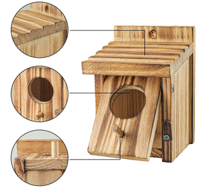 Luxury Solid Pattern Wooden <strong>Bird</strong> <strong>House</strong> and Nest for Patio Decoration and Aviary Feeder - Product Image 5